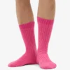Chaussettes en mélange de laine mérinos - Rose bubble-gum