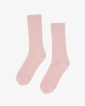 Chaussettes en mélange de laine mérinos - Rose délavé