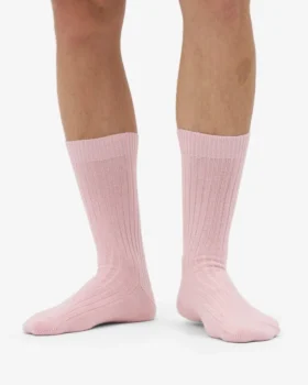 Chaussettes en mélange de laine mérinos – Rose délavé