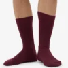 Chaussettes en mélange de laine mérinos - Rouge sang de bœuf