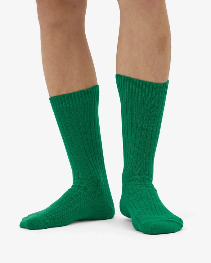 Chaussettes en mélange de laine mérinos - Vert Kelly