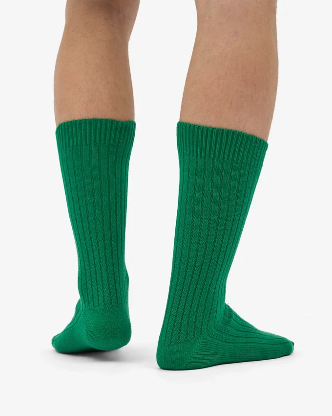 Chaussettes en mélange de laine mérinos - Vert Kelly