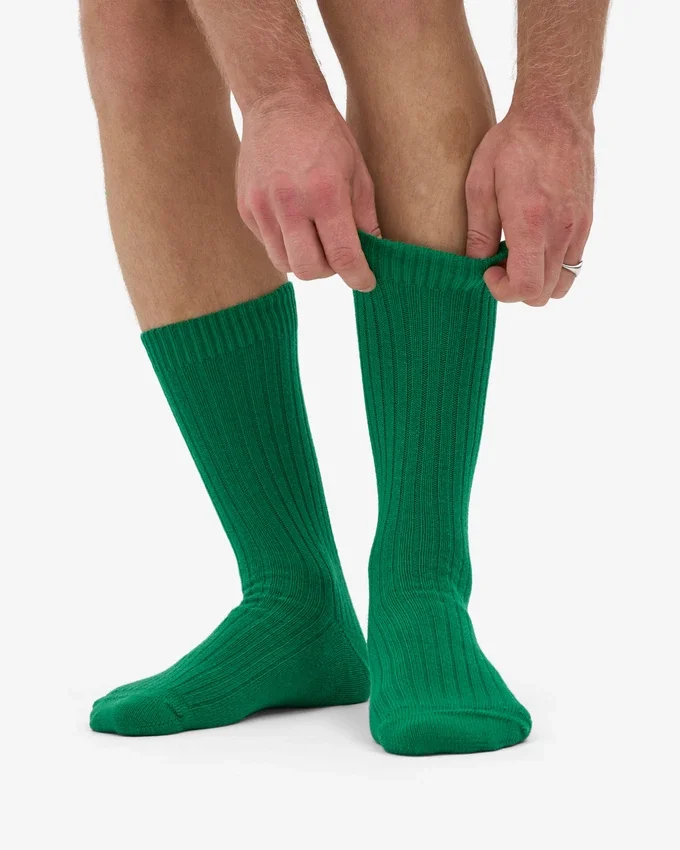 Chaussettes en mélange de laine mérinos - Vert Kelly