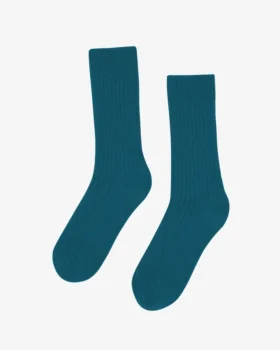 Chaussettes en mélange de laine mérinos - Vert océan