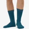 Chaussettes en mélange de laine mérinos - Vert océan
