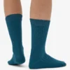 Chaussettes en mélange de laine mérinos - Vert océan
