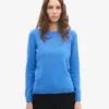 Chaussettes mi-mollet classiques en laine mérinos pour femme - Bleu Pacifique