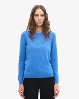 Chaussettes mi-mollet classiques en laine mérinos pour femme – Bleu Pacifique
