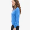 Chaussettes mi-mollet classiques en laine mérinos pour femme - Bleu Pacifique