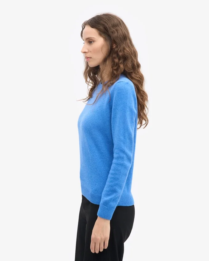 Chaussettes mi-mollet classiques en laine mérinos pour femme - Bleu Pacifique
