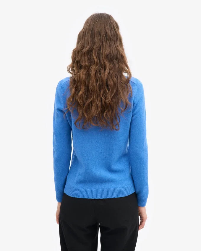 Chaussettes mi-mollet classiques en laine mérinos pour femme - Bleu Pacifique