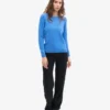 Chaussettes mi-mollet classiques en laine mérinos pour femme - Bleu Pacifique