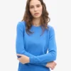 Chaussettes mi-mollet classiques en laine mérinos pour femme - Bleu Pacifique