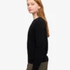 Chaussettes mi-mollet classiques en laine mérinos pour femme - Noir profond