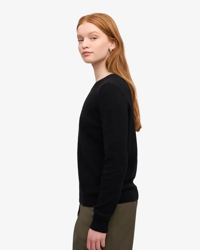Chaussettes mi-mollet classiques en laine mérinos pour femme - Noir profond