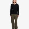 Chaussettes mi-mollet classiques en laine mérinos pour femme - Noir profond