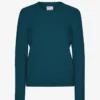 Chaussettes mi-mollet classiques en laine mérinos pour femme - Vert océan