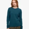Chaussettes mi-mollet classiques en laine mérinos pour femme - Vert océan