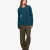 Chaussettes mi-mollet classiques en laine mérinos pour femme - Vert océan