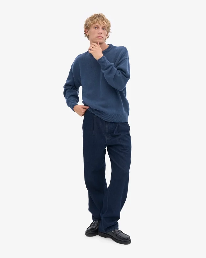 Chaussettes oversize en laine mérinos - Bleu pétrole