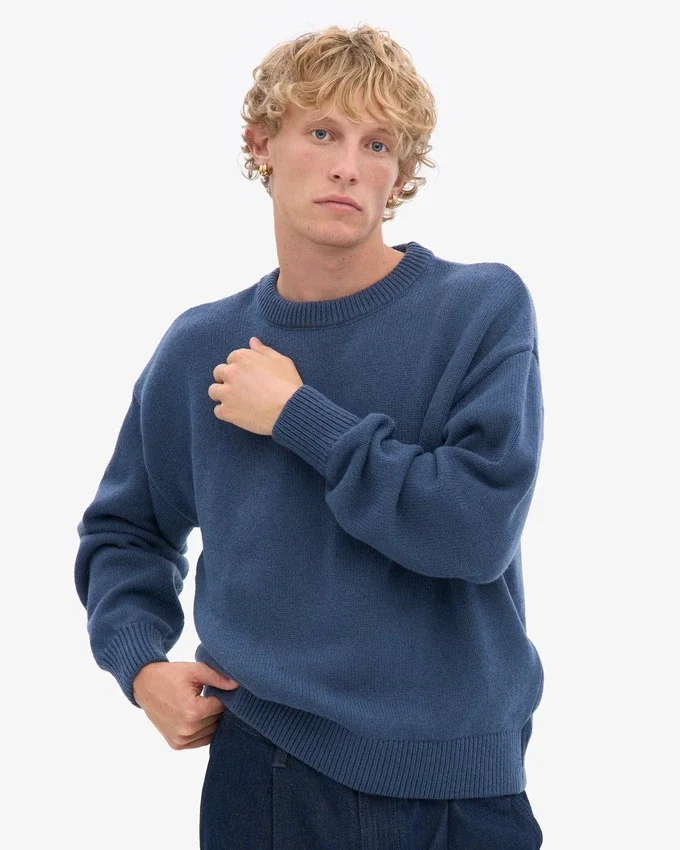 Chaussettes oversize en laine mérinos - Bleu pétrole