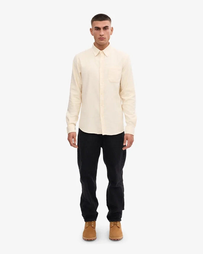 Chemise en flanelle bio - Blanc ivoire