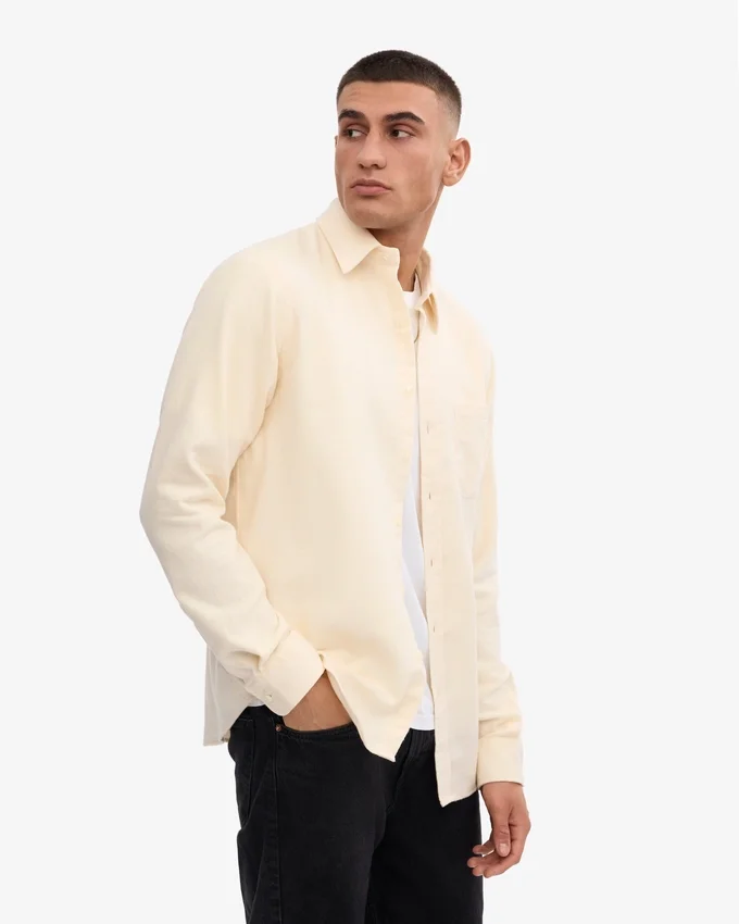 Chemise en flanelle bio - Blanc ivoire