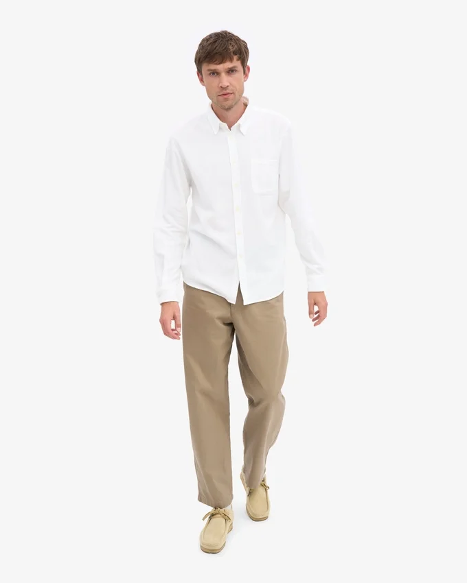 Chemise en flanelle bio - Blanc optique