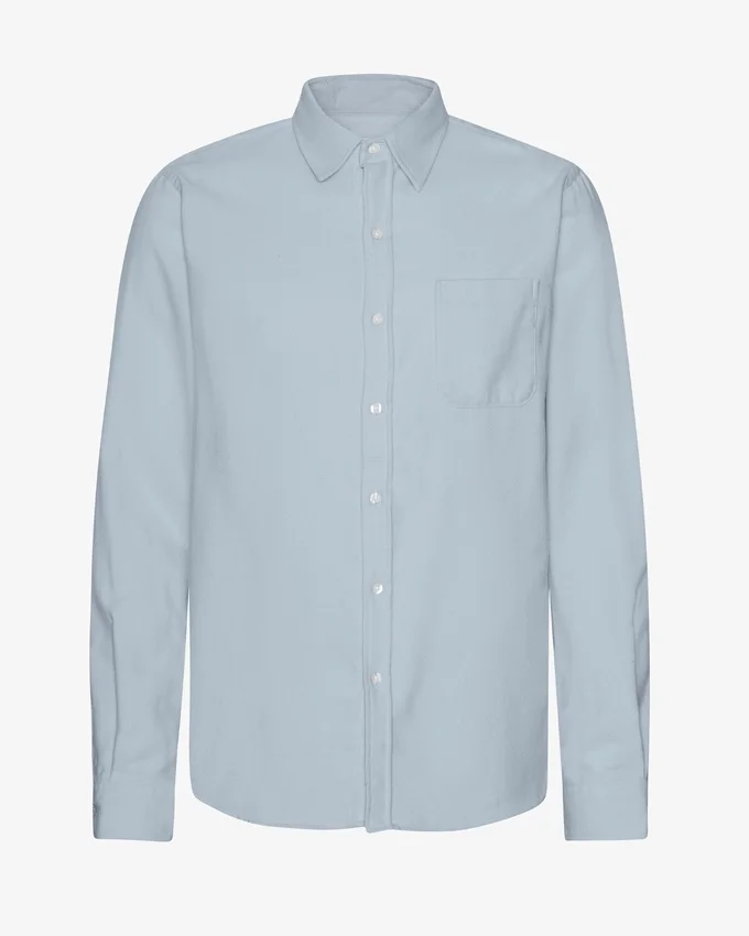 Chemise en flanelle bio - Bleu acier