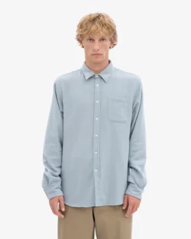 Chemise en flanelle bio – Bleu acier