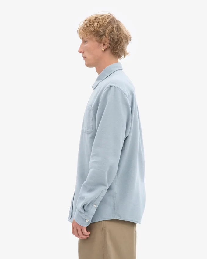 Chemise en flanelle bio - Bleu acier