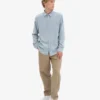 Chemise en flanelle bio - Bleu acier