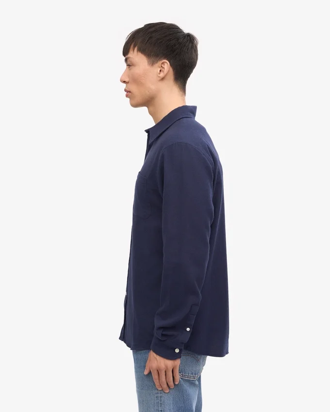 Chemise en flanelle bio - Bleu marine