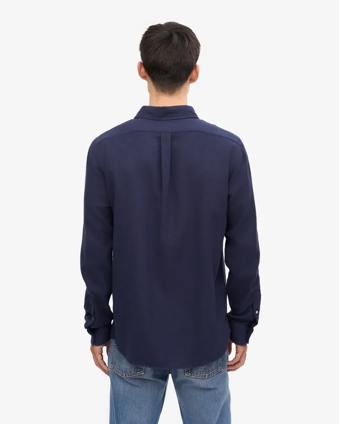 Chemise en flanelle bio - Bleu marine