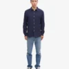 Chemise en flanelle bio - Bleu marine