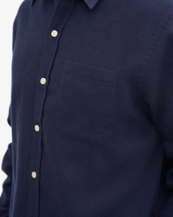 Chemise en flanelle bio - Bleu marine
