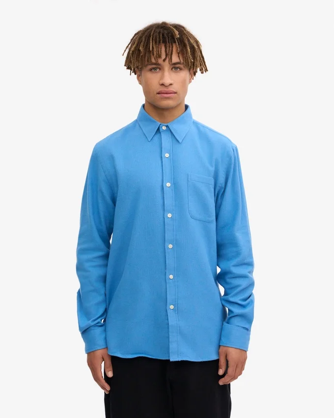 Chemise en flanelle bio - Bleu Pacifique
