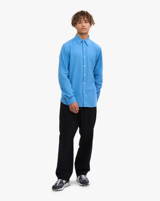 Chemise en flanelle bio - Bleu Pacifique