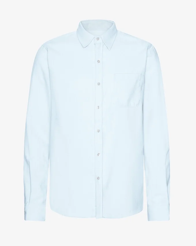 Chemise en flanelle bio - Bleu polaire