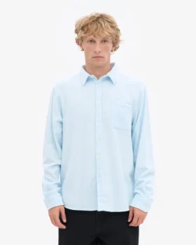 Chemise en flanelle bio – Bleu polaire