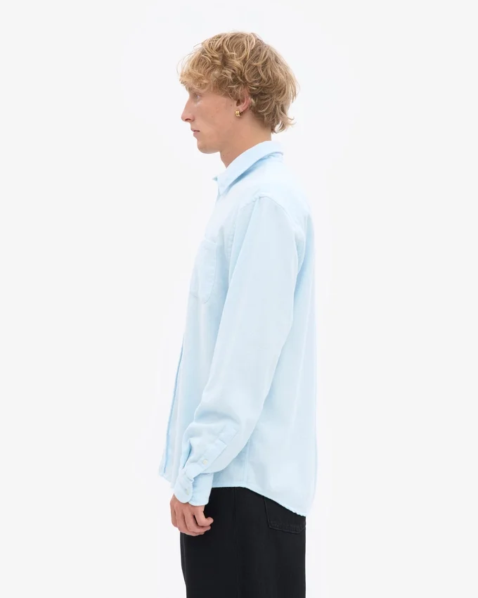 Chemise en flanelle bio - Bleu polaire