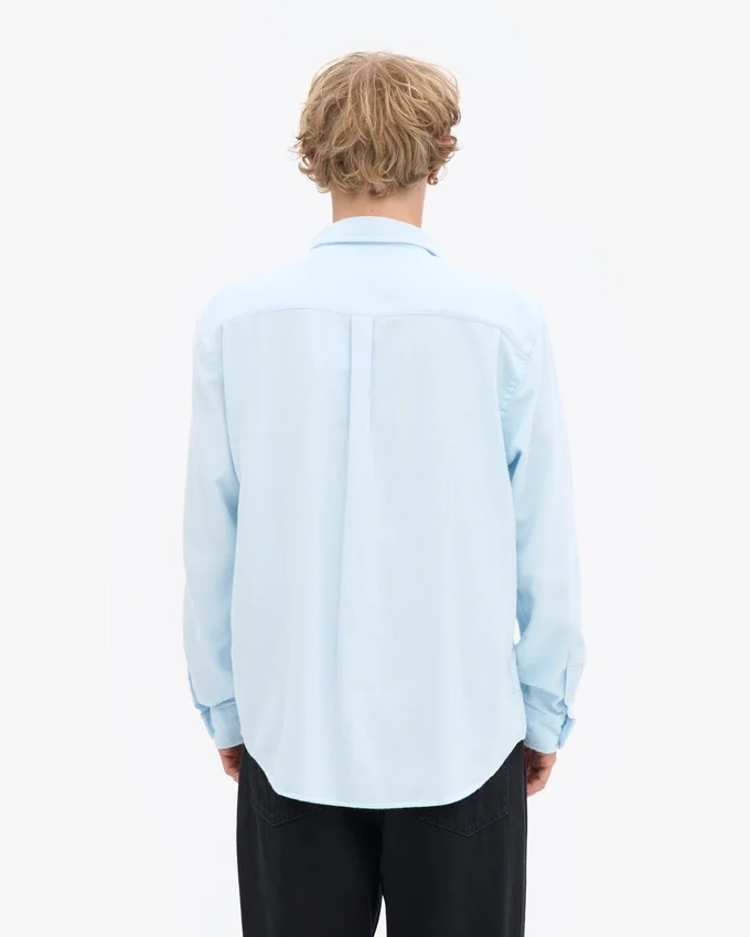 Chemise en flanelle bio - Bleu polaire