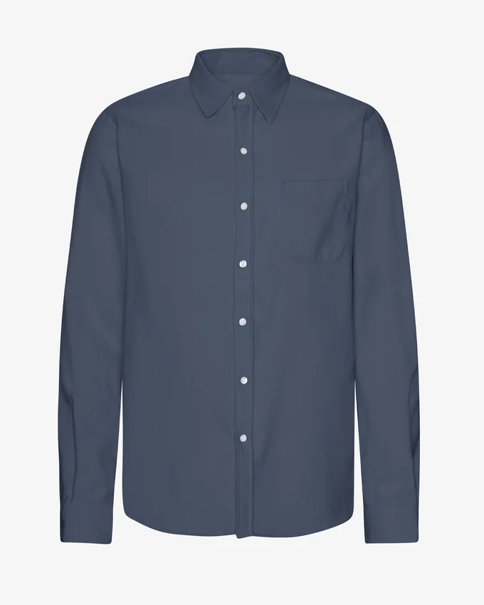 Chemise en flanelle bio - Bleu pétrole