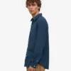 Chemise en flanelle bio - Bleu pétrole