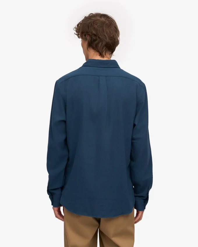 Chemise en flanelle bio - Bleu pétrole