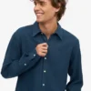 Chemise en flanelle bio - Bleu pétrole