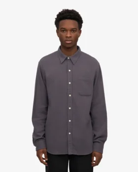 Chemise en flanelle bio – Gris lave