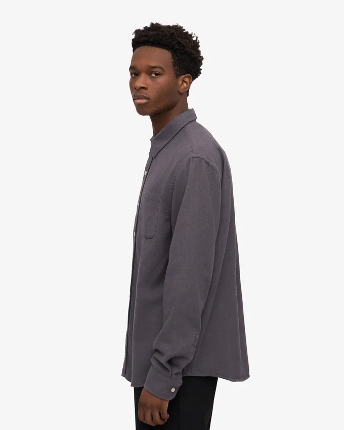 Chemise en flanelle bio - Gris lave