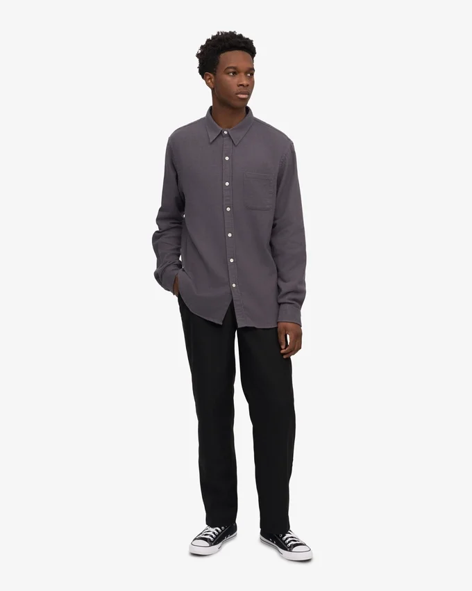 Chemise en flanelle bio - Gris lave