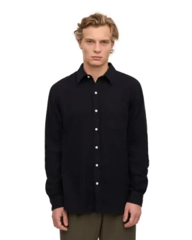 Chemise en flanelle bio – Noir intense